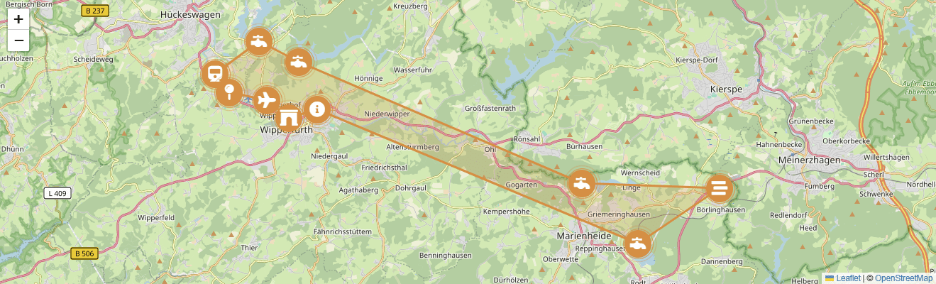 Screenshot: Komoot-Tour bei OpenStreetMap | © OpenStreetMap
